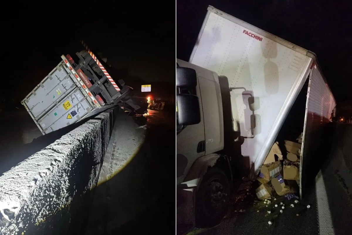 Engavetamento interdita Anchieta e fere motorista